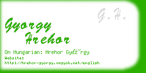 gyorgy hrehor business card